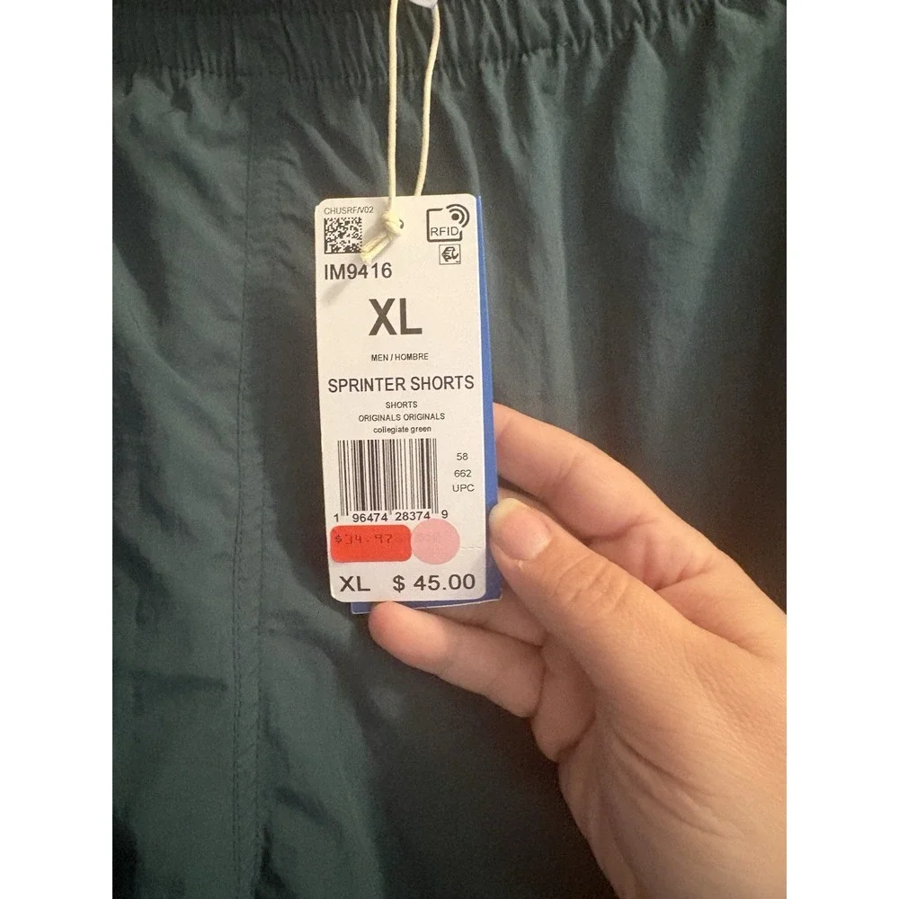 Adidas Original Mens Green 3 Stripe 5" Inseam Sprinter Shorts Size XL IM9416 NWT - Picture 5 of 6